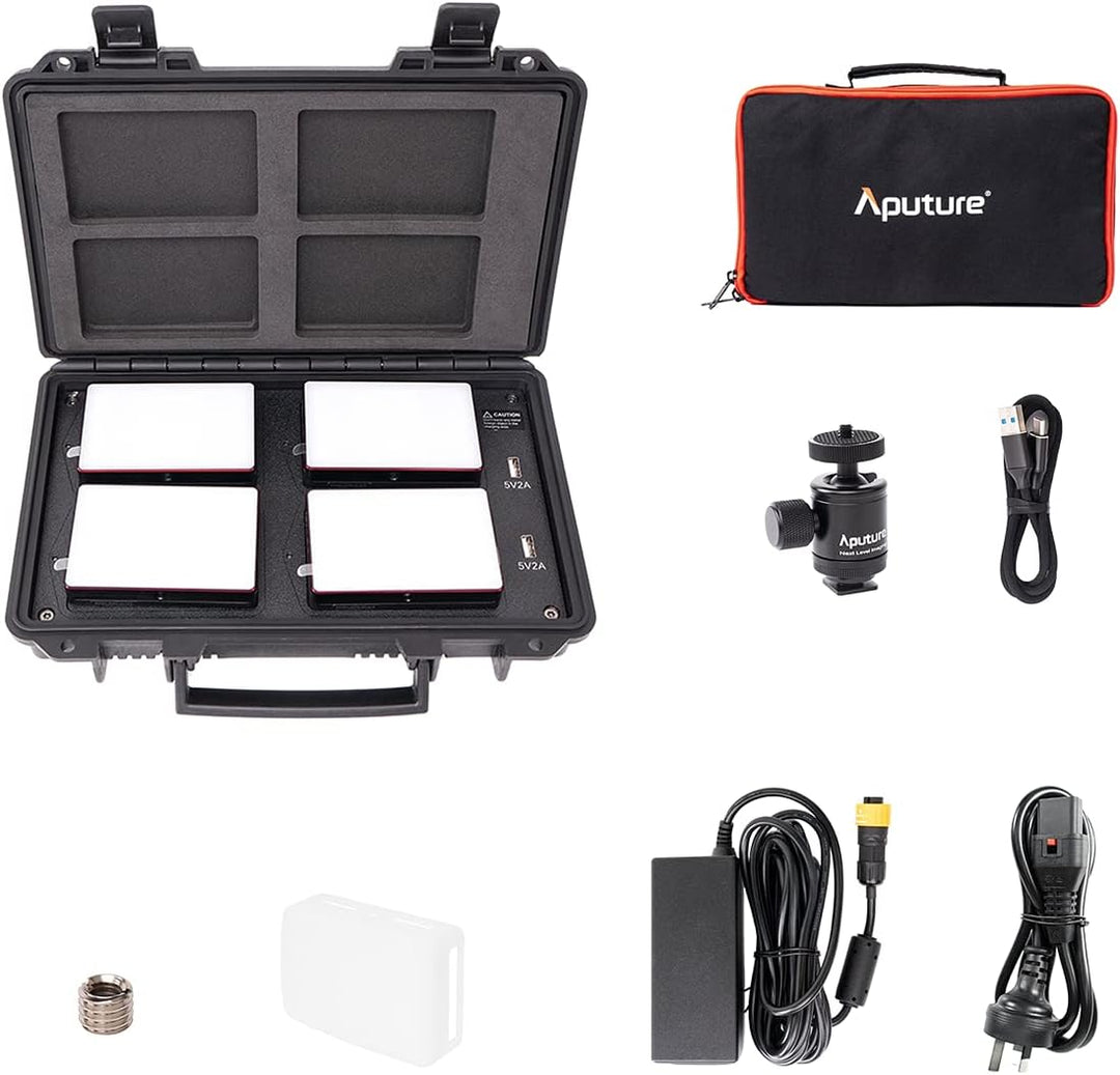 Aputure Amaran AL-MC 4-Light Travel Kit, RGBWW on Camera Video Light, 3200K-6500K, CRI/TLCI 96+, HSI