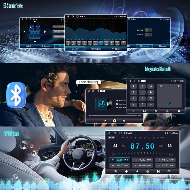 CAMECHO 2+64G Android 13 Autoradio 9 Zoll für Mercedes Benz Smart Fortwo W451 2011-2015 mit Wireless