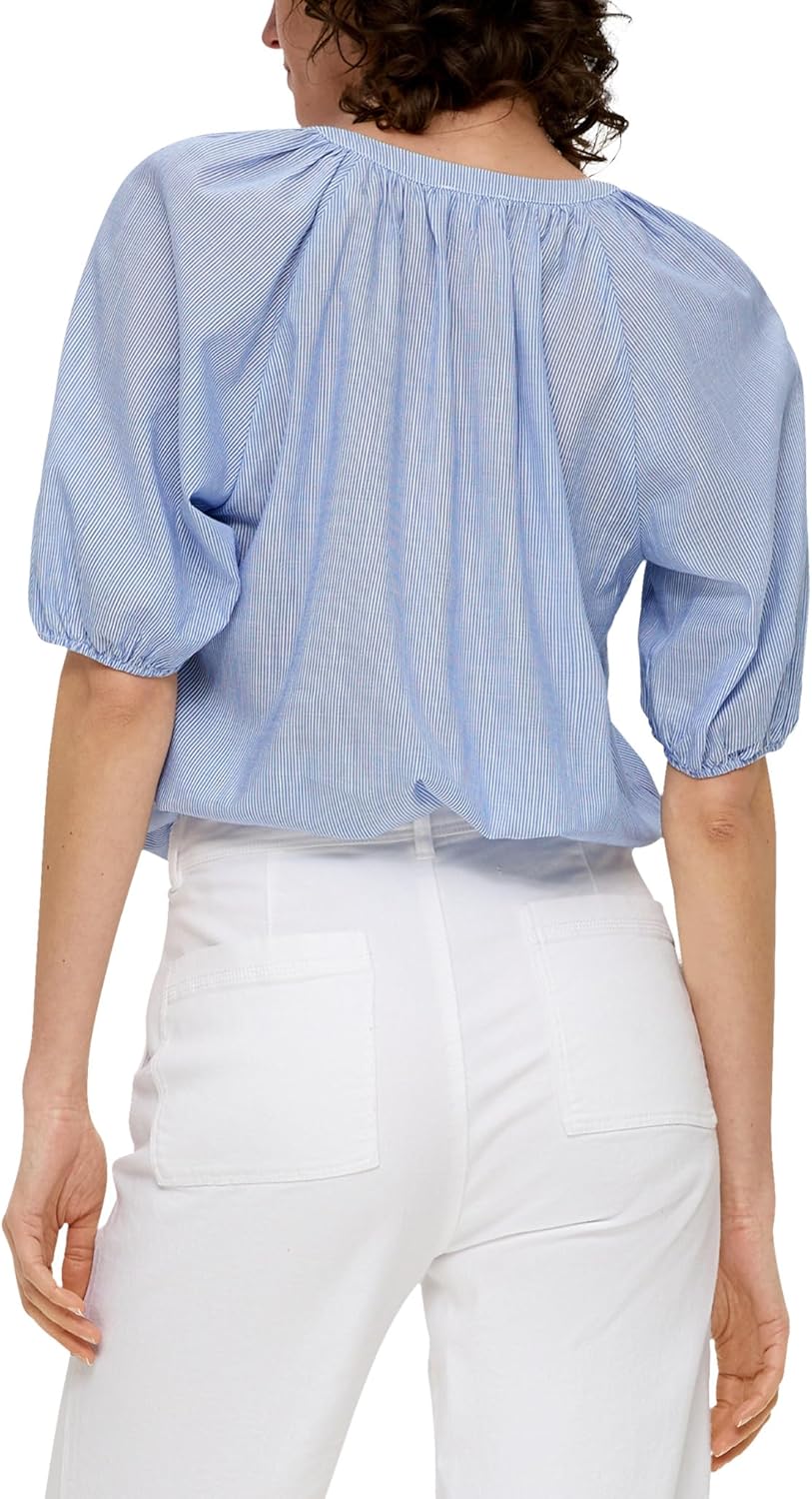 s.Oliver Streifenbluse aus Viskosemix 42 55h5_royalblau, 42 55h5_royalblau