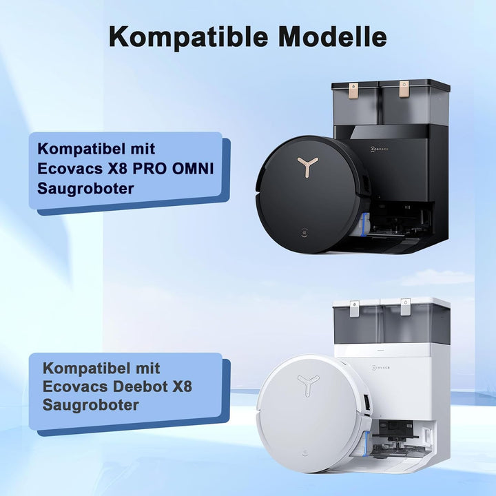 X8 PRO Omni Zubehör für Ecovacs Deebot X8 OMNI/X8 PRO OMNI, 21-Stücke Ersatzteile ：6 Staubbeutel, 4