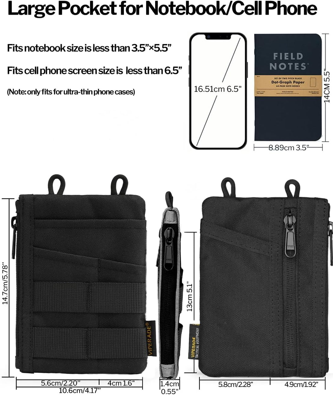 VIPERADE VE18N EDC Tasche Werkzeug Organizer, Multifunktionale Kleine Werkzeugtasche Mit 6 Taschen f