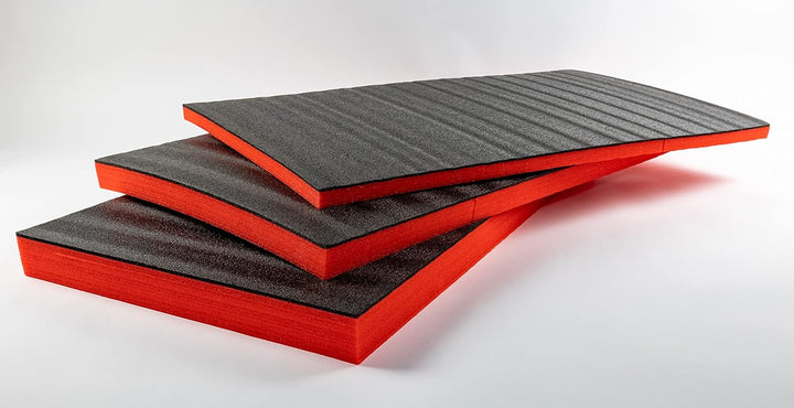 TYGR Multilayer Schaumstoff 1000x600x50 rot für Werkzeug, Kamera & Co. | Einfaches Bearbeiten | Werk
