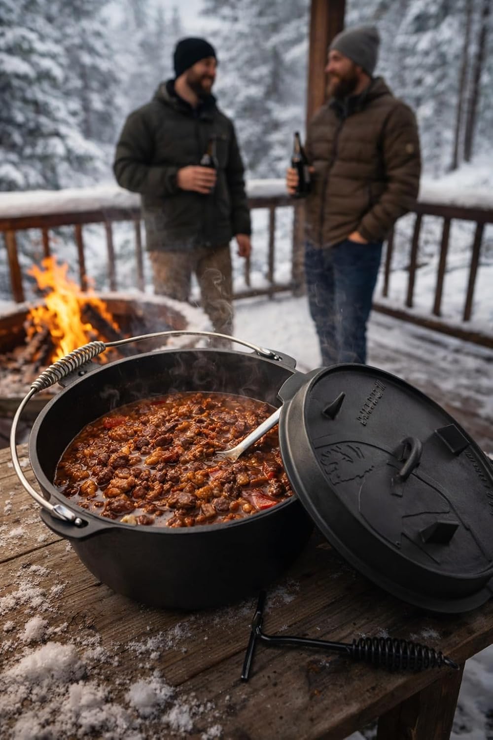 GEDA Grill Dutch Oven Set 5,6L + 9L – Gusseisentopf Set ohne Füsse, Feuertopf/Schmortopf aus Gusseis