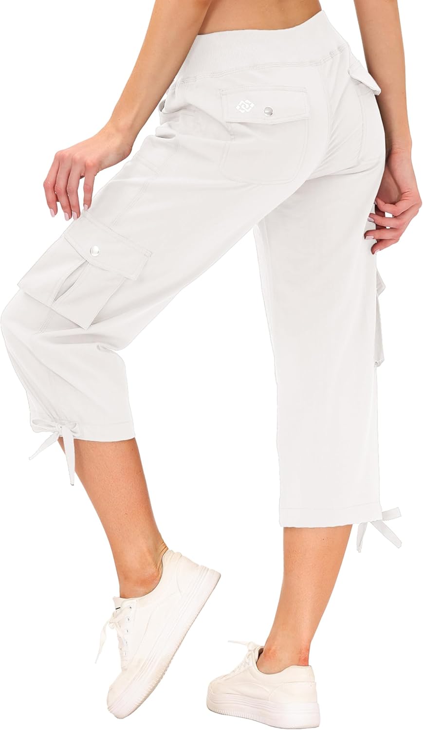 JINSHI Hosen Damen Sommer Cargohose 3/4 Hose Caprihose Freizeithose Wanderhosen Outdoorhose mit Mehr