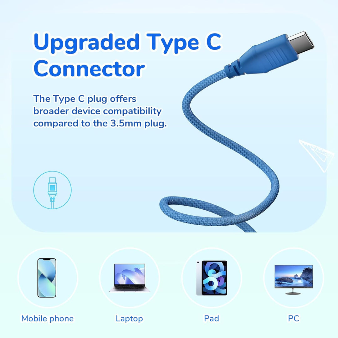EarFun Kinder Kopfhörer mit USB-C Kabel, 85dB Lautstärkenbegrenzer, Komfortables Tragen, Hi-Fi Klang