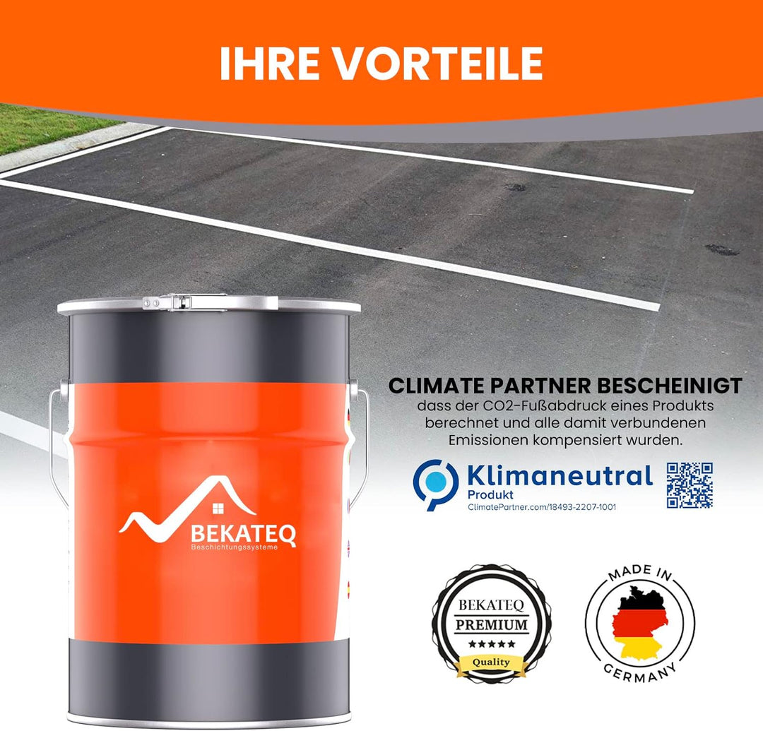 BEKATEQ LS-820 Strassenmarkierungsfarbe seidenmatt, 2,5l Weiss, Markierungsfarbe, Fahrbahnmarkierung
