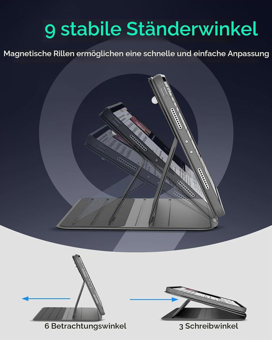 ESR für iPad Pro 11 Hülle (2022/2021/2020/2018), abnehmbare magnetische Abdeckung, Verstellbarer Hoc