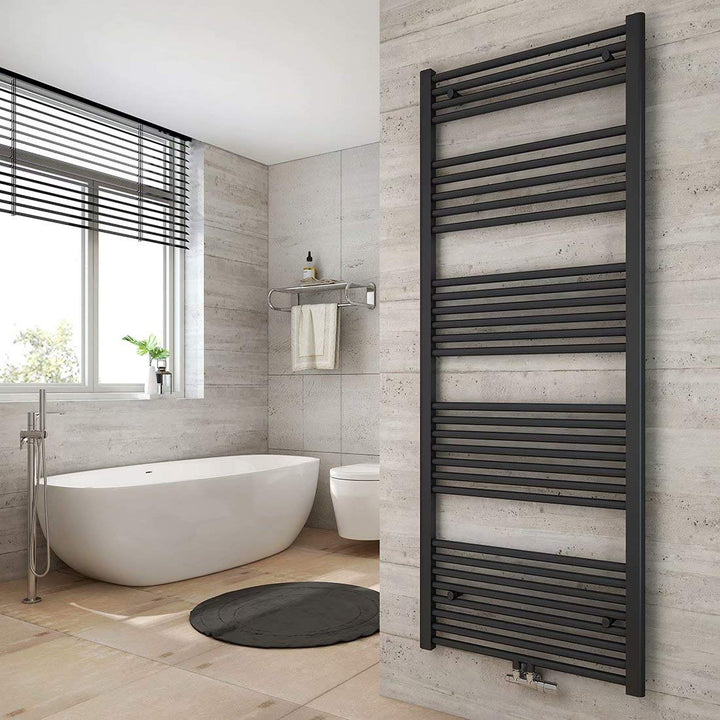 Heilmetz Handtuchtrockner Badheizkörper 1600 x 600 mm Anthrazit Handtuchheizkörper für Wasser Heizkö