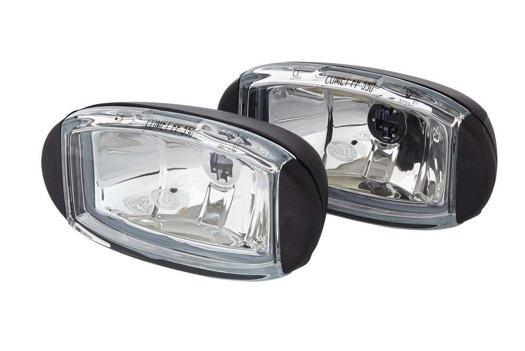 HELLA - FF/Halogen-Fernscheinwerfersatz - Comet FF 550 - 12V - oval - Anbau - glasklare Streuscheibe