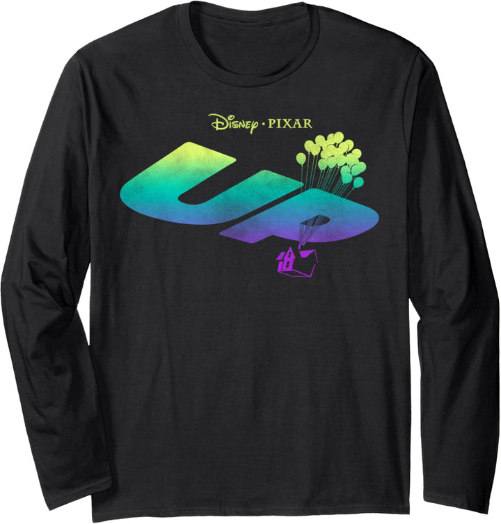 Disney Pixar Up Rainbow Gradient Logo Langarmshirt