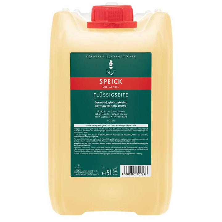 Wasserbettbedarf Speick Flüssigseife Original inklusive Dosierpumpe 5 Liter Nachfüll Kanister