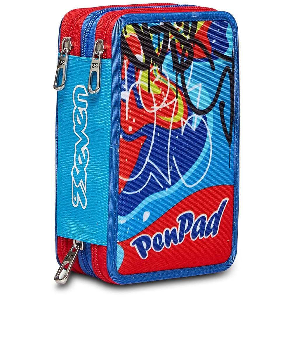 Seven Federmäppchen, Mäppchen, mehrfarbig, Federtasche für Schreibwaren, Etui mit Stiften, Kugelschr