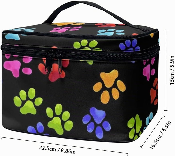 Dolyues Reise-Kosmetiktasche, grosse Kapazität, multifunktionale Aufbewahrungstasche, Bunte Pfotenab