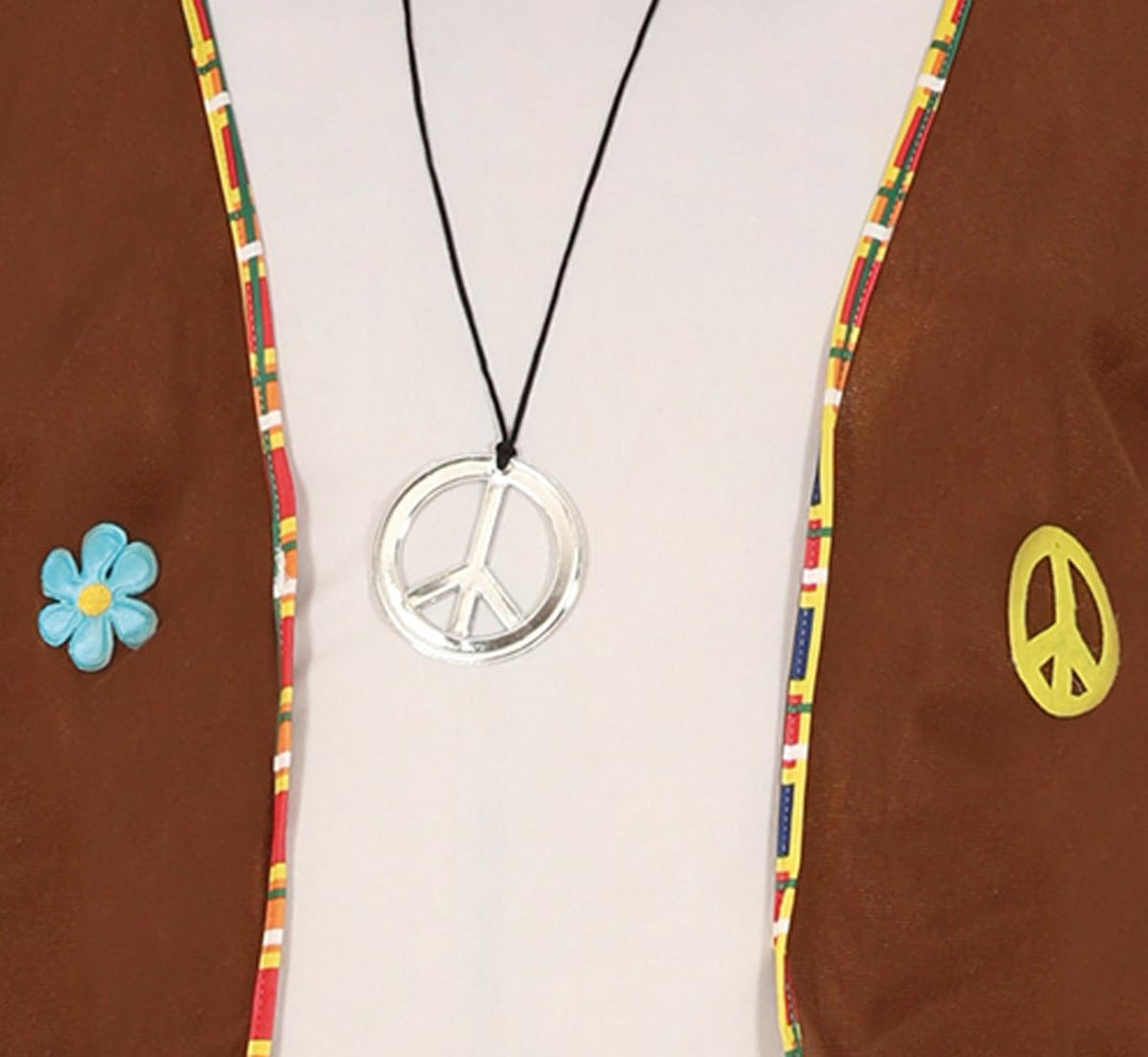 FIESTAS GUIRCA Woodstock Hippie Karneval Kostüm Herren – 70er Jahre Herren Outfit inkl. Hippie Stirn