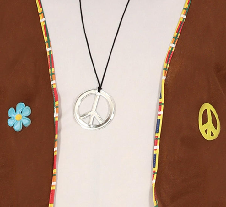 FIESTAS GUIRCA Woodstock Hippie Karneval Kostüm Herren – 70er Jahre Herren Outfit inkl. Hippie Stirn