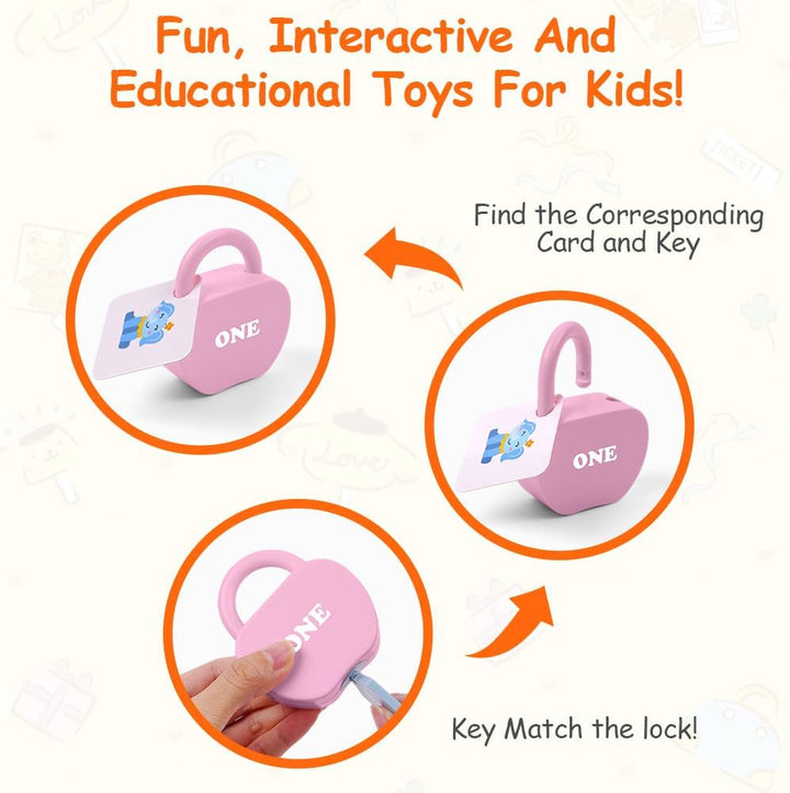 10 Set Schloss und Schlüsselspiel, Montessori Baby Keys Spielzeugset, Lock Und Schlüsselspielzeug, V