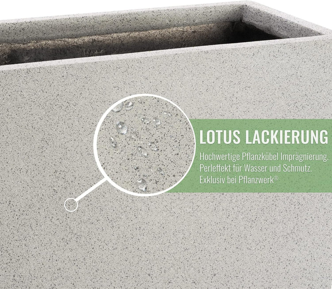 Pflanzwerk® Pflanzkübel TUB Granit Grau 45x100x45cm *Frostbeständiger Blumenkübel* *UV-Schutz* *Qual