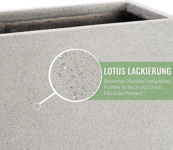 Pflanzwerk® Pflanzkübel TUB Granit Grau 45x100x45cm *Frostbeständiger Blumenkübel* *UV-Schutz* *Qual