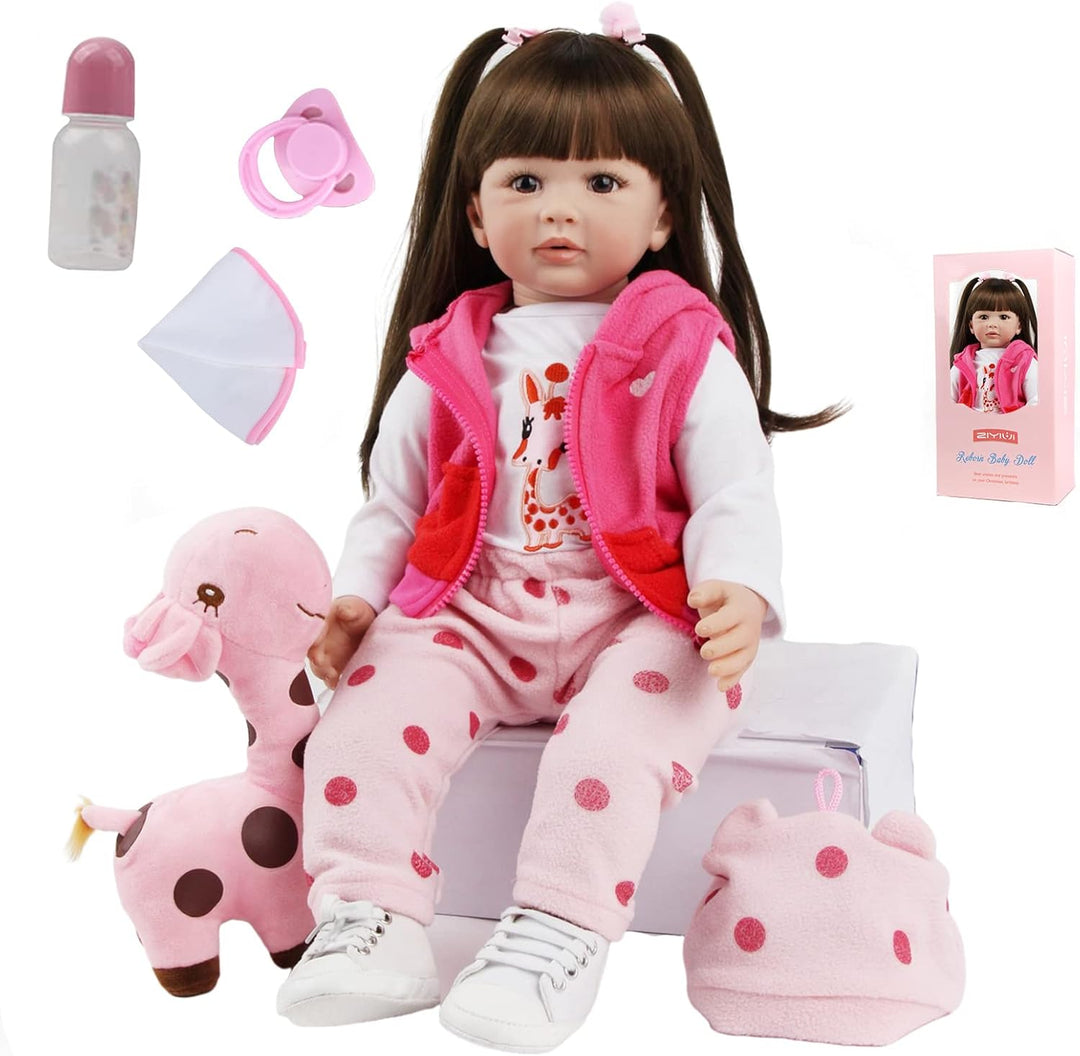 ZIYIUI Reborn Babys Mädchen 20 Zoll 50 cm Weiche Vinyl Silikon Lebensechte Handgemacht Babypuppen Ne