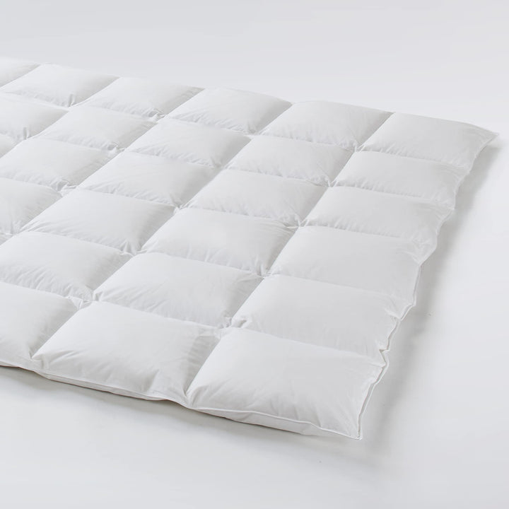 Daunenfee – Winter Cassettendecke 200x200cm, Daunen & Federn – 6x6 Karos, 2cm Stege – Handarbeit Mad
