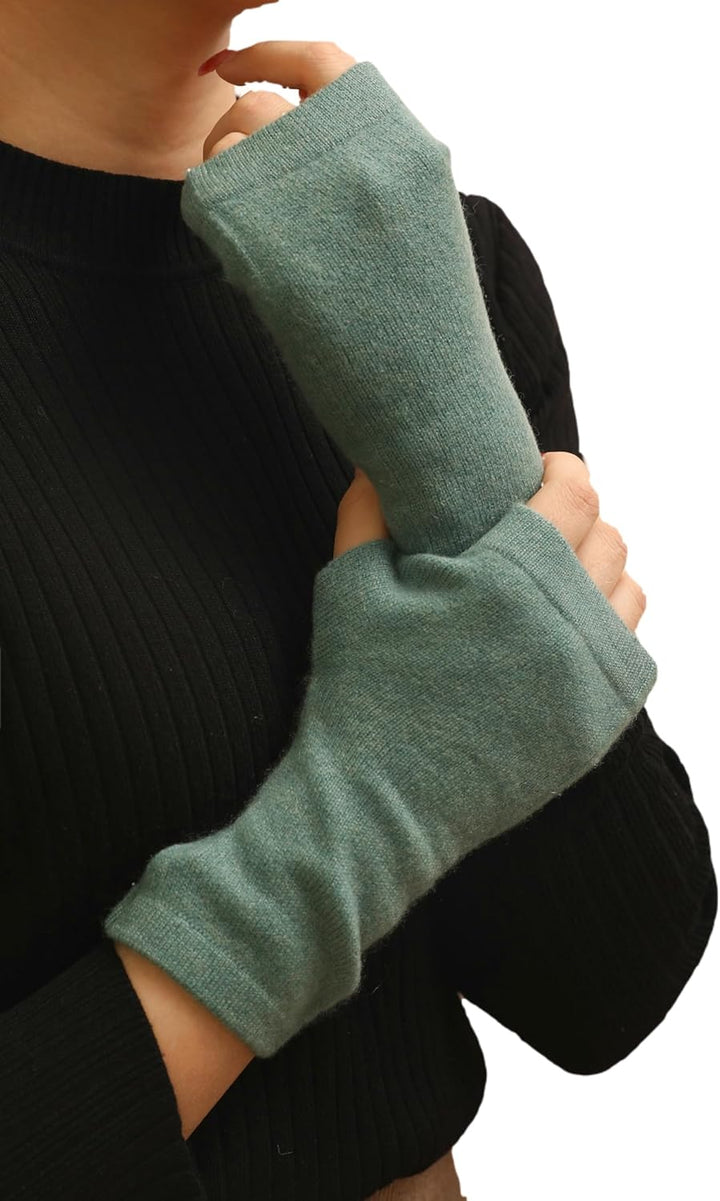 Prettystern Kaschmir-Wolle Damen Pulswärmer fingerlose Handschuhe Hand-Stulpen, 19 cm X 10 cm Kaffee