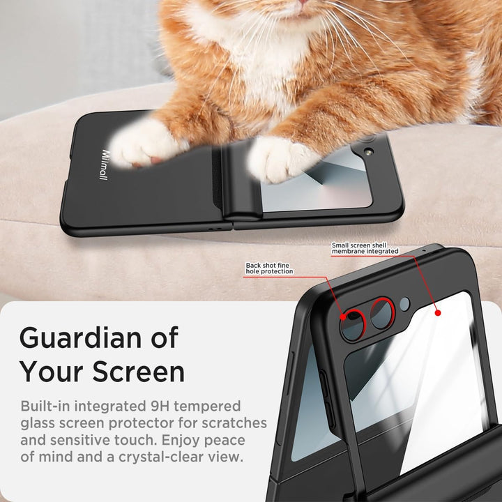 Miimall Kompatibel mit Samsung Galaxy Z Flip 6/Flip7 FE Hülle mit Scharnierschutz Magnetischer [Exte