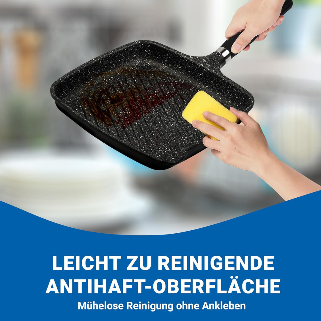 pentolpress Granit Steakpfanne (35 x 26 cm Durchmesser) – Steakpfanne Induktion – super kratzfeste G
