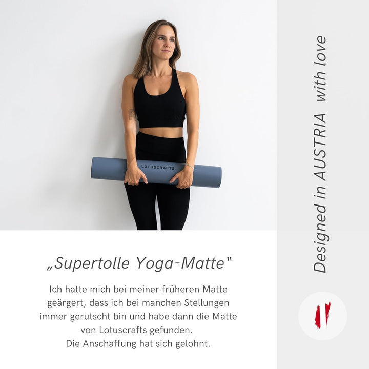 LOTUSCRAFTS® Yogamatte rutschfest, aus Naturkautschuk, universell einsetzbar als Yoga Matte, Sportma