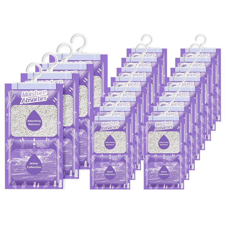 OMECO 20 x 230g entfeuchter schrank moisture Absorber mit Lavendel Duft，Luftentfeuchter Beutel Hänge