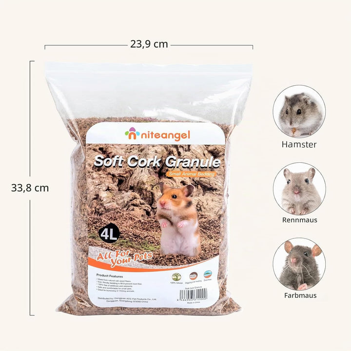 Niteangel Natürliches Kokosnuss-Hamster-Einstreu und Haustierstreu für Zwerghamster, Gerbils, Mäuse,