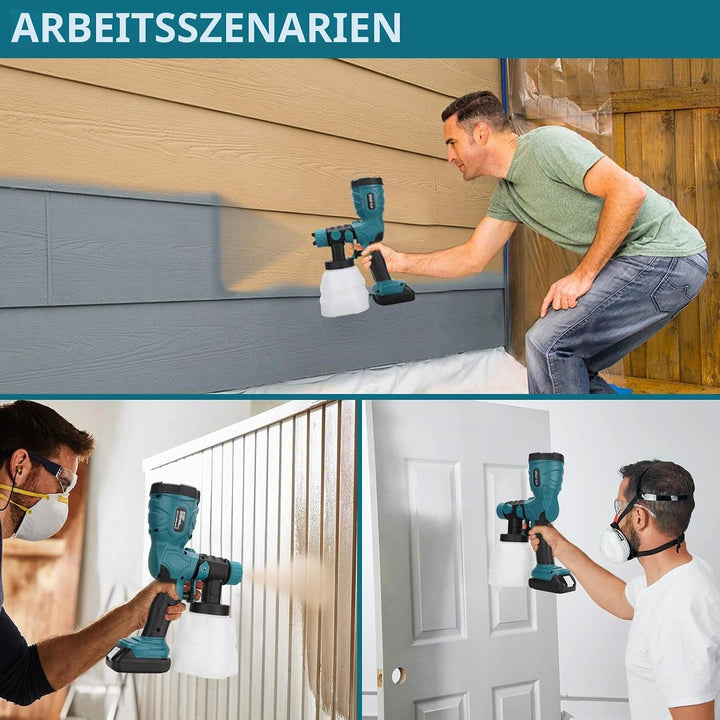 18V-Farbsprüher Hochgeschwindigkeit für Makita 18V LXT Akku, 2 Behälter, leicht zu reinigen, für Hau