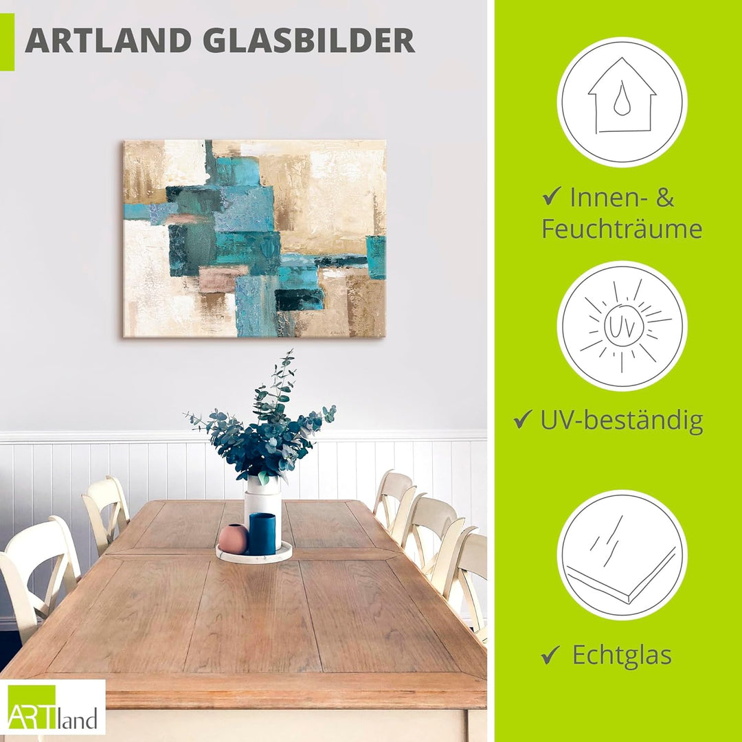 ARTland Glasbilder Wandbild Glas Bild einteilig 60x45 cm Querformat Gemälde Modern Abstrakte Kunst T