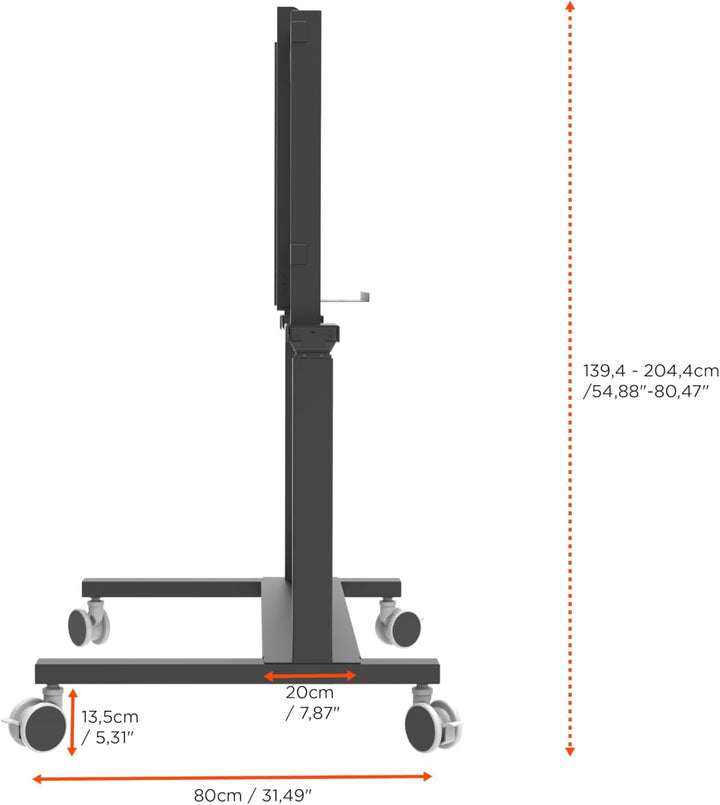 celexon TV/Displayrollwagen Professional Adjust-42100MB schwarz | für 42-100" Bildschirme bis 120kg