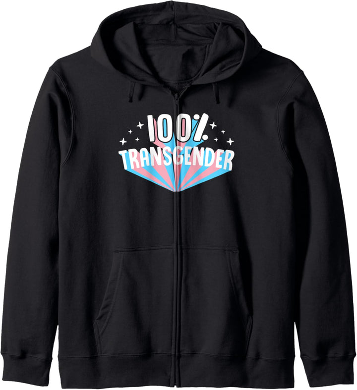 100 Percent Transgender Pride Flag Trans Aesthetic Style Art Kapuzenjacke