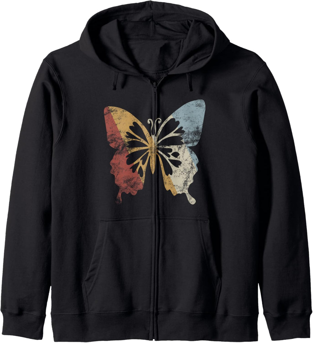 Schmetterling Retro Style Vintage Kapuzenjacke