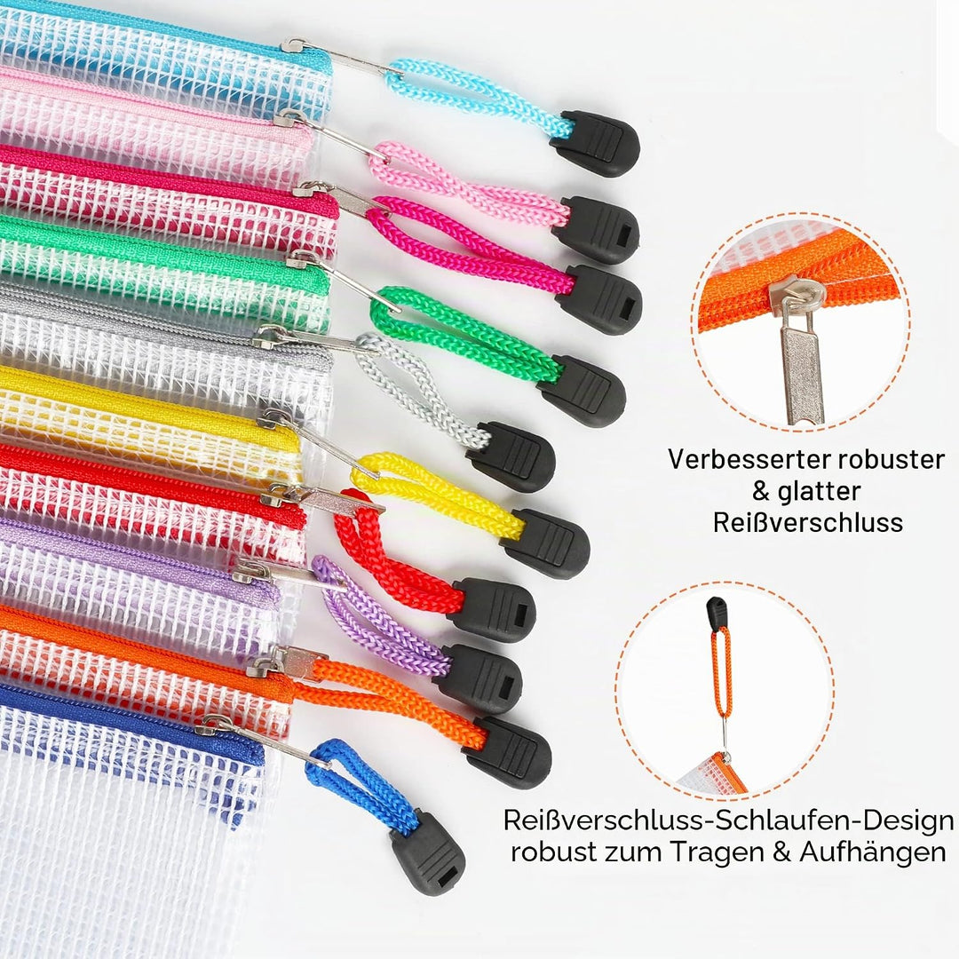 Yoassi Dokumententasche A6, 40 Stücke Mesh Kunststoff Reissverschlusstasche, A6 Datei Taschen mit Re