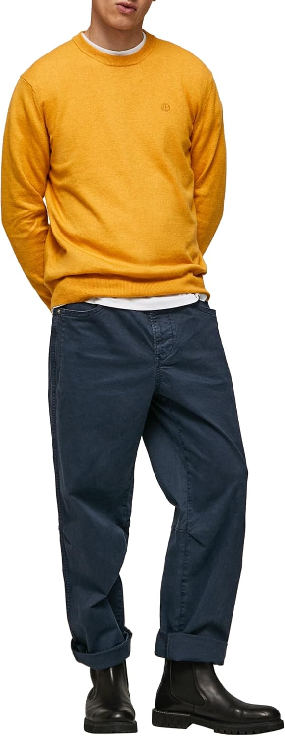 Pepe Jeans Andre Crew Neck Herren Langärmlig, 097ochre Yellow, Large