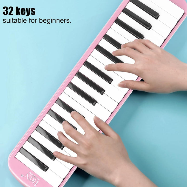Melodica Melodica mit tragegurt Rosa Melodicas, 32 Tasten Klavierstil Tragbare Melodica für Kinder u