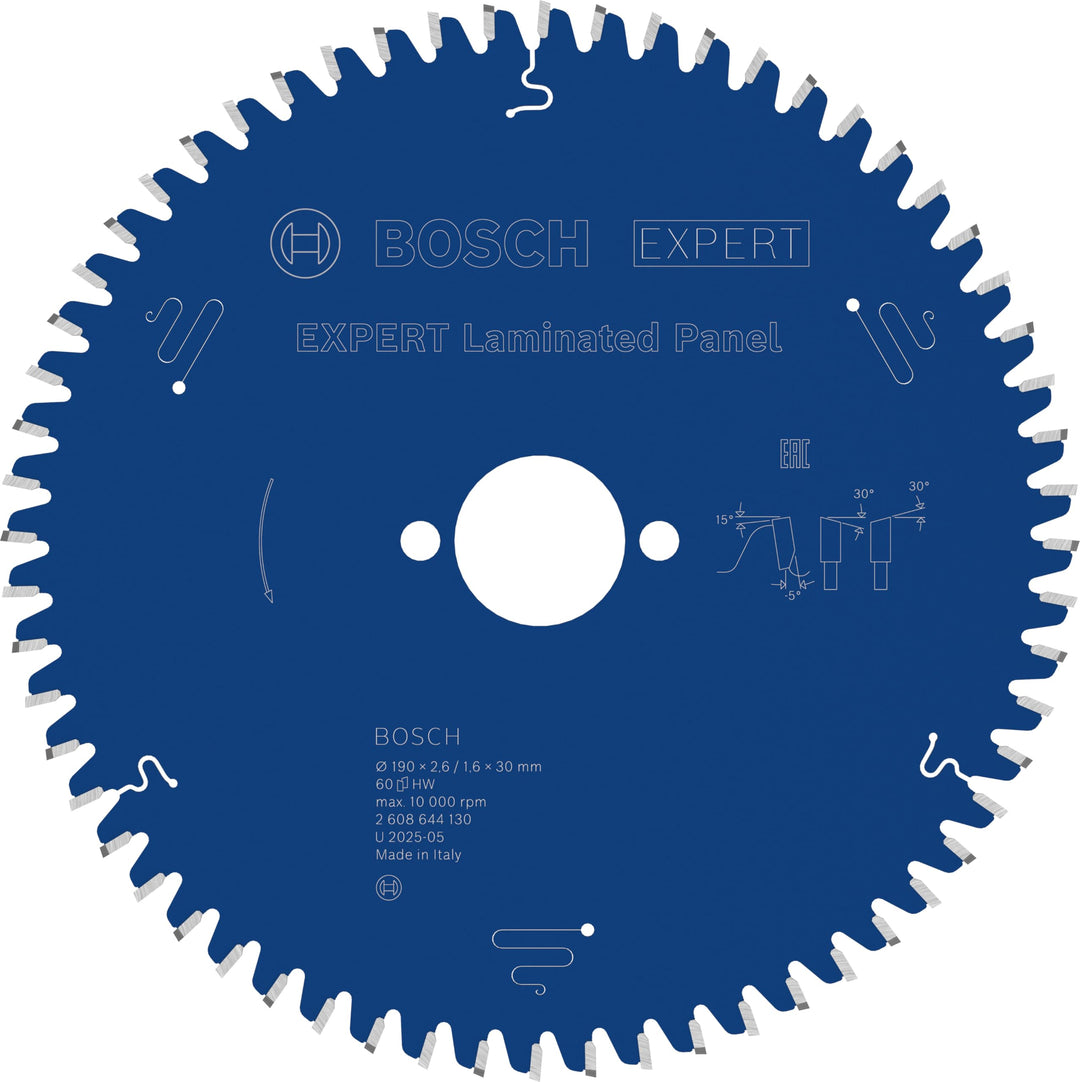 Bosch Professional 1x Kreissägeblatt Expert for Laminated Panel (Laminat, Sägeblatt Ø 190 x 30 x 2,6