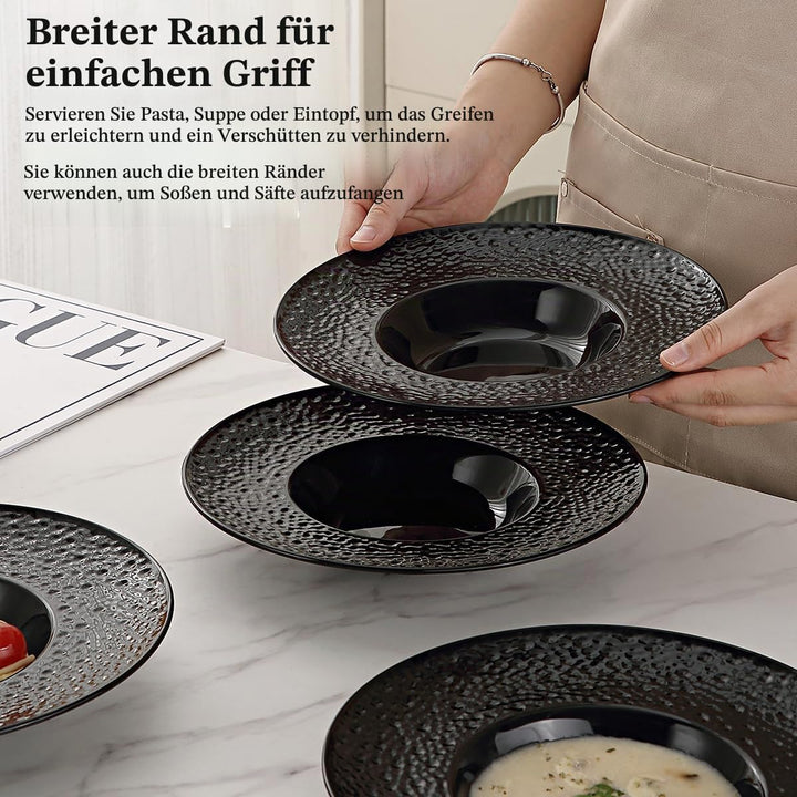 Berglander Suppenschalen Set mit 6, wiederverwendbare 260ml Kunststoff-Multipurpose-Teller für Pilzs