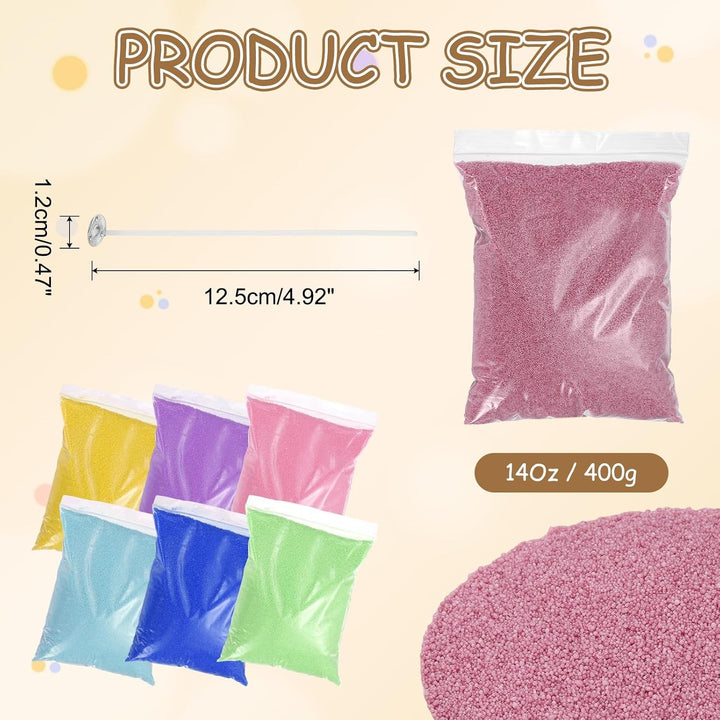 QUARKZMAN Perlensandkerzen Mit 30 Stück Dochten 14Oz / 400g Kerzenperlen Nachfüllbares Pulversandwac