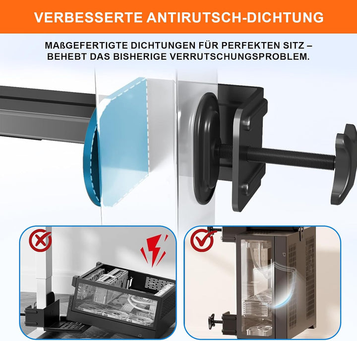 PC Halterung Unter Schreibtisch Klemmbar - Computer Halterung | Höhenverstellbar ohne Bohren - CPU H