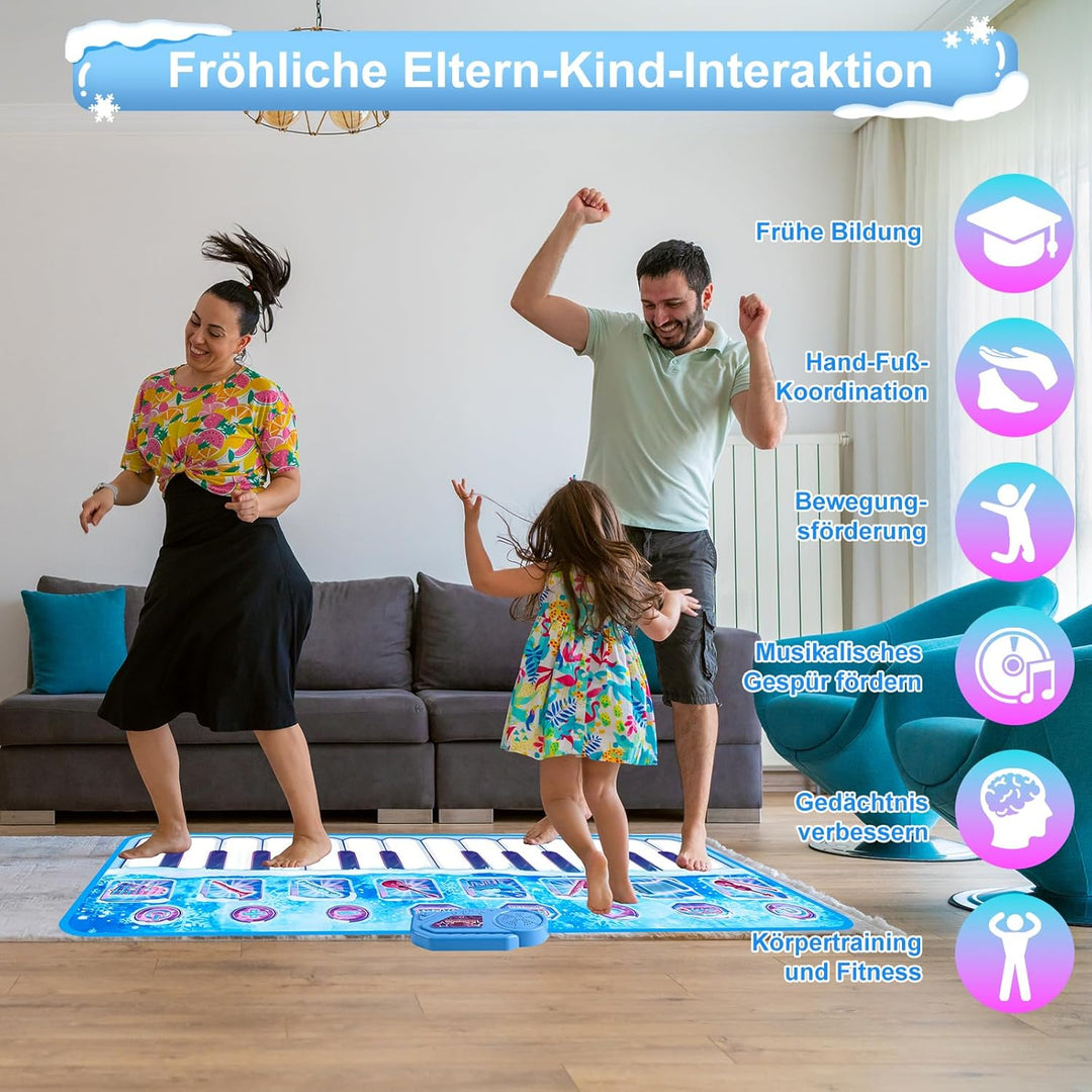 GuKKK Klaviermatte,1.6M Lange Tanzmatte 24 Tasten, Musikmatte Kinder Spielzeug Mädchen 5 Spielmodi,