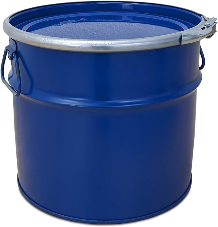 plasteo® Stahlfass 20 Liter Hobbock Deckelfass | Zyklon Staubabsaugung Geeignet | Metall Blechfass M