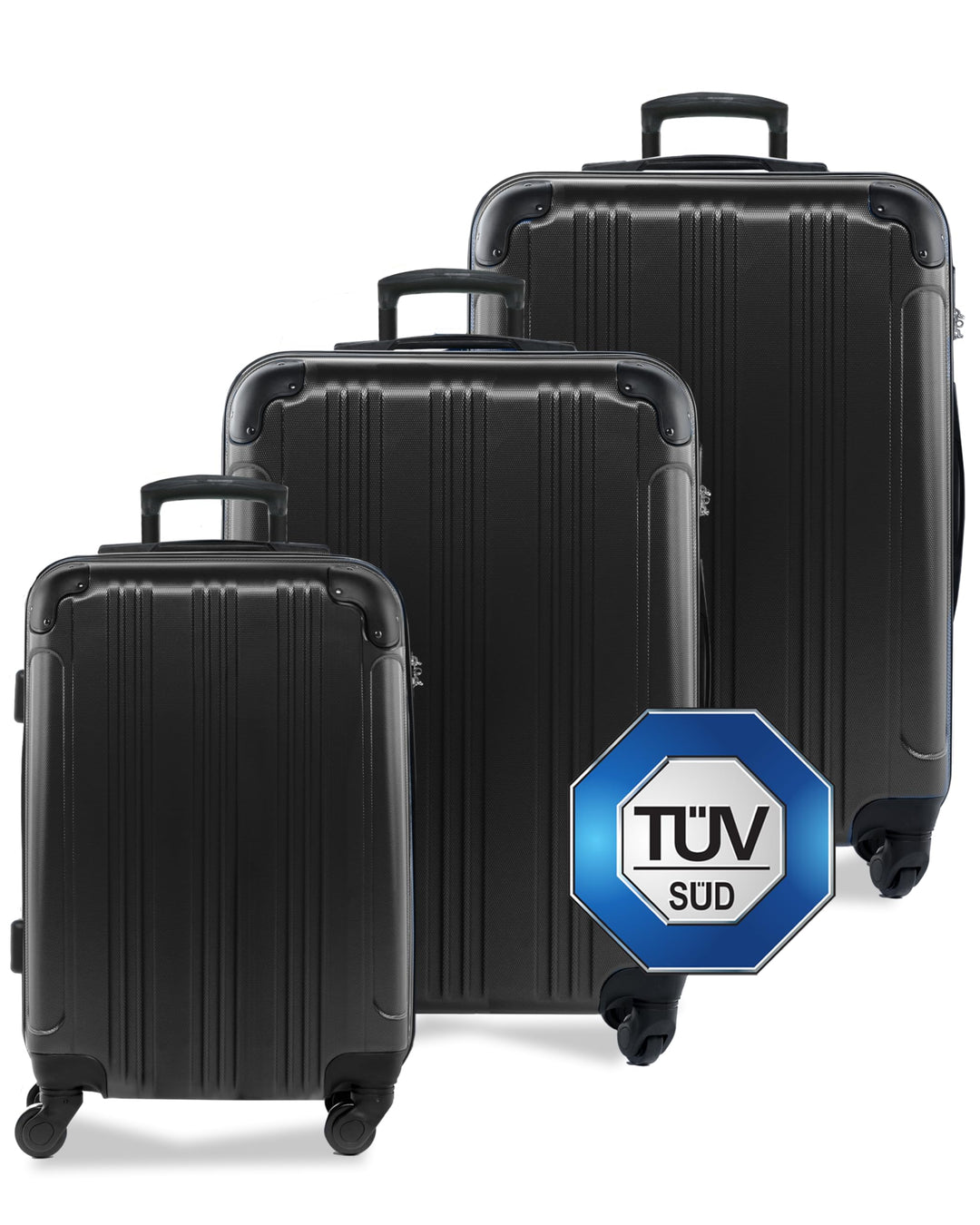 FERGÉ Kofferset Hartschale 3-teilig QUÉBEC Trolley-Set - Handgepäck 55 cm, L und XL 3er Set Hartscha