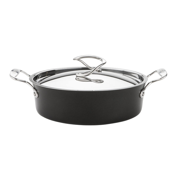 Circulon Style Induction Saute Pan with Lid 27cm - Non Stick Saute Pan with Stainless Steel Lid & Ha
