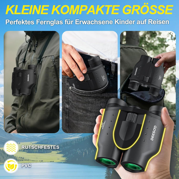 25x32 Kompakt Fernglas Kinder Erwachsene - Ferngläser Klein Kinder mit überlegener Klarheit - Ferngl