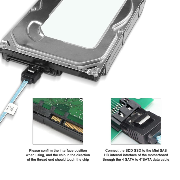 XMSJSIY Slimline SAS 4.0 SFF-8654 4i 38 Pin Host zu SATA 7 Pin X4 Ziel Festplatte Server Datenübertr