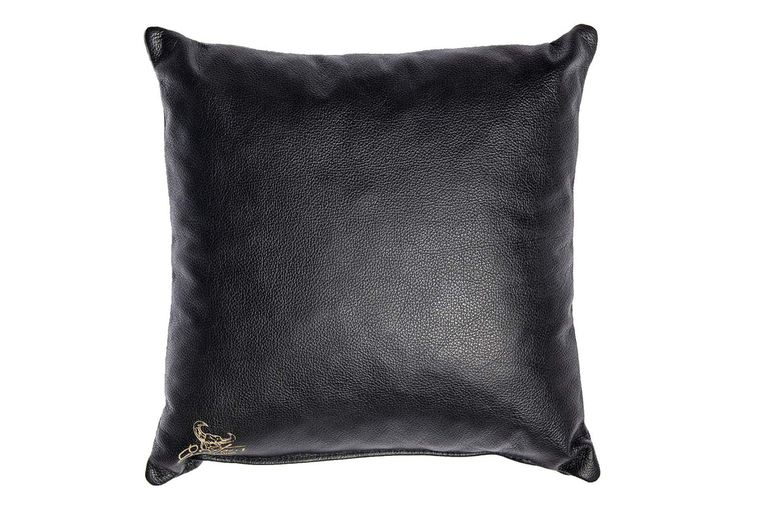 Centaur - Deko Lederkissen 40 x 40 cm für Sofa oder Schlafzimmer schwarz - Echt Leder Kissen Echtled