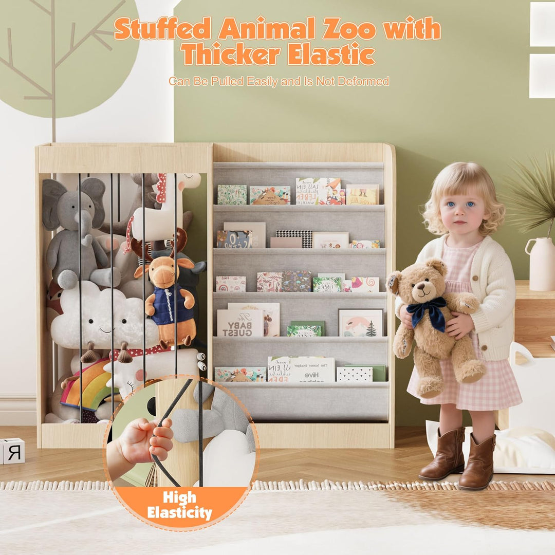 NACHES Kinder Bücherregal Spielzeugregal Kuscheltier Aufbewahrung Kinderregal Spielzeug-Organizer fü